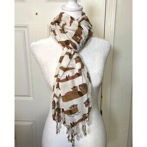 Monterey Aquarium Bay Women’s Scarf Design By Alexander Vidal Sea Otters 27/66"